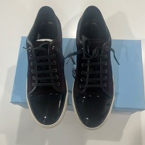 Lanvin low top sneaker with patent captoe